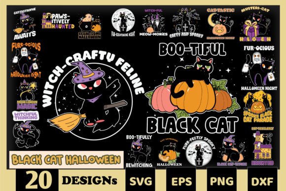 Black Cat Halloween SVG Bundle