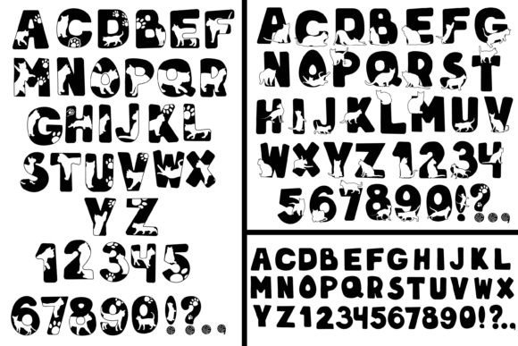 Cat Alphabet. Cat Font SVG Silhouette