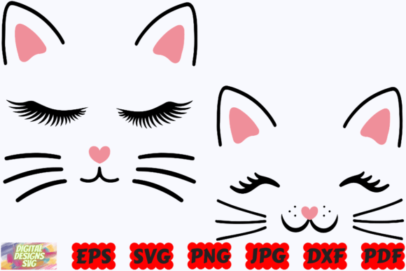 Cat Face SVG Cute Cat Face SVG PNG