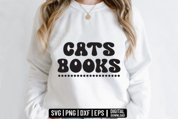 Cats Books - Cat Retro Svg