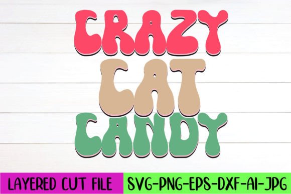 Crazy Cat Candy Retro SVG Design