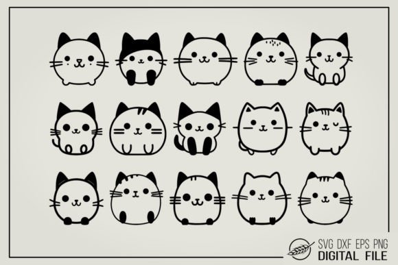 Cute Cat Bundle, SVG File