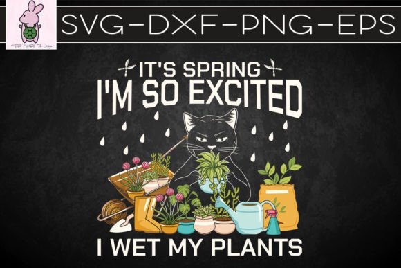 Excited Cat Gardening SVG