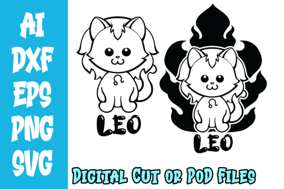 Leo Kitten Elemental Background SVG