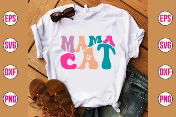 Mama Cat Retro Svg