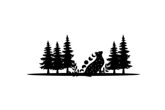 Mystical Cat in Forest Svg