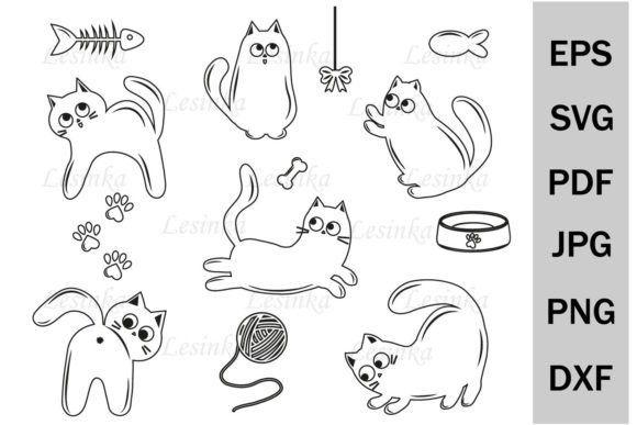 SVG Cat Bundle, Monogram, Cutting File