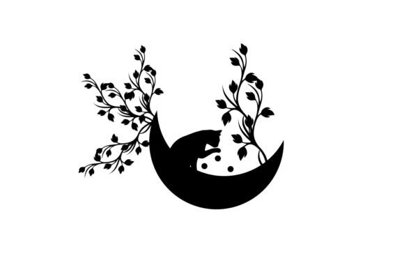 Tree Cat Moon Svg Design